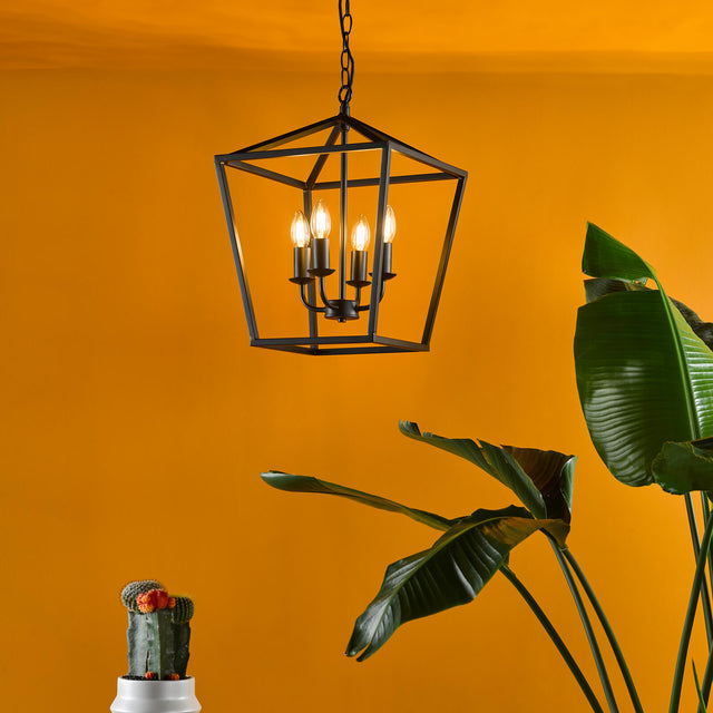 Fionn 4 Light Pendant Matt Black