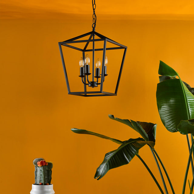 Fionn 4 Light Pendant Matt Black