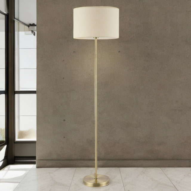 Antique Brass W/ Oatmeal Shade Ashley Floor Lamp