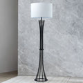 Matt Black Finish W/ Beige Linen Shade Juliet Floor Lamp