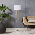 Roberta Matt Brass &Amp; White Floor Lamp