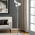 6L Blarney Chrome Finish W/Clear Glass Floor Lamp