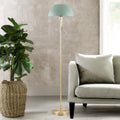 Bella Brass Floor Lamp C/W Green Dome Shade