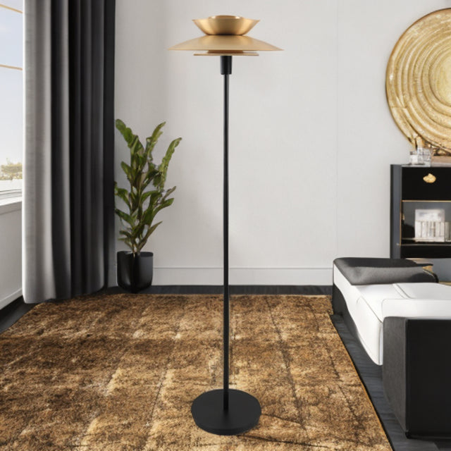 Satin Brass Retro Style Metal Floor Lamp