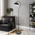 Black/Brushed Brass Swan Floor Lamp