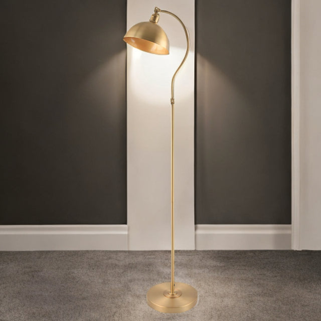 Brushed Brass Swan Floor Lamp