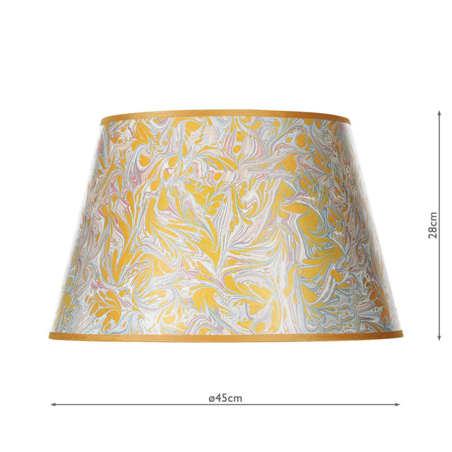 Frida Yellow Marble Pattern Tapered Drum Shade 45cm