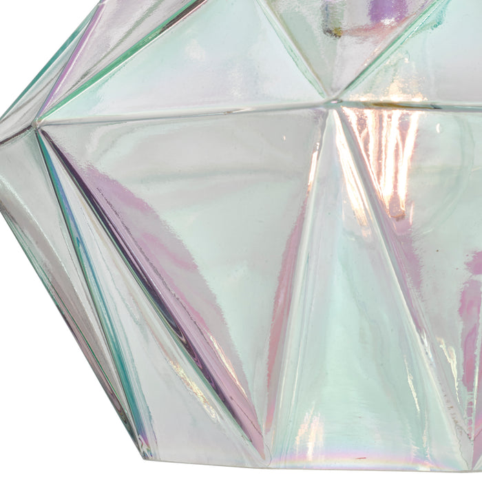 Gaia Iridised Glass & Polished Chrome Pendant