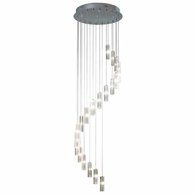 Galileo 20 Light Cluster Pendant Polished Chrome Crystal LED - 2M Drop