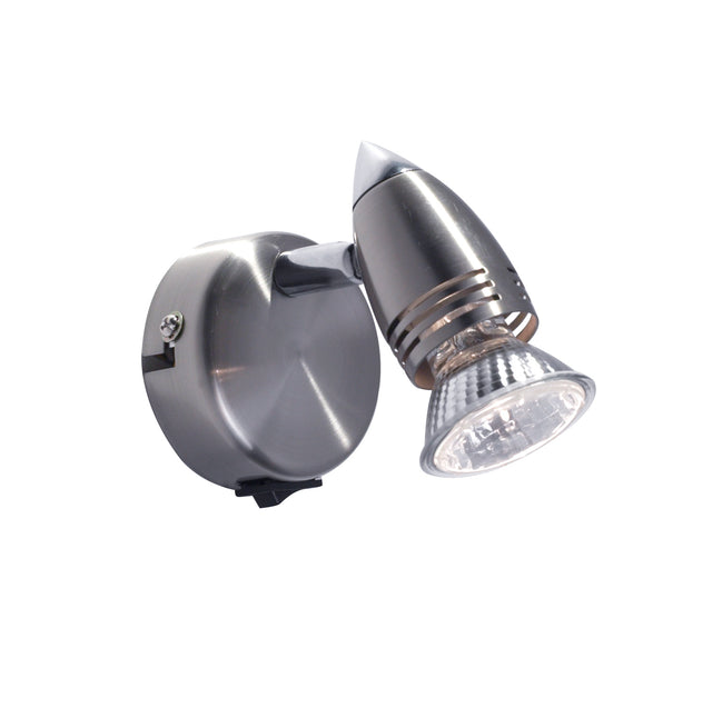 Gemini Single Wall Spotlight Satin Chrome