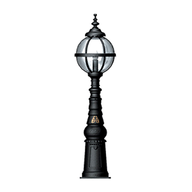 Victorian style globe pedestal light in cast iron