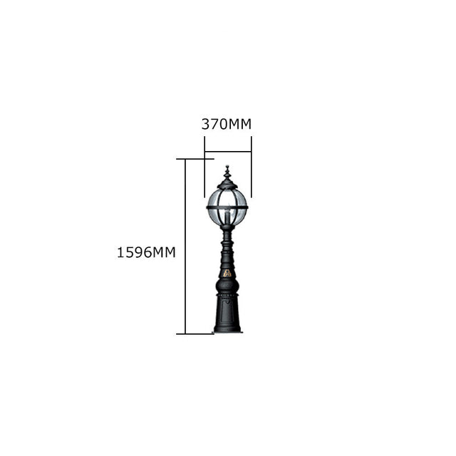 Victorian style globe pedestal light in cast iron