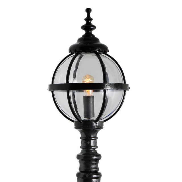 Victorian style globe pedestal light in cast iron