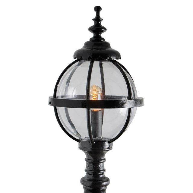 Victorian style globe pedestal light in cast iron