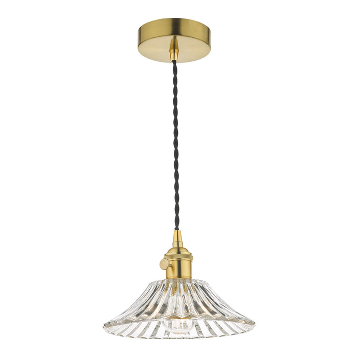 Hadano Pendant Natural Brass With Flared Glass Shade