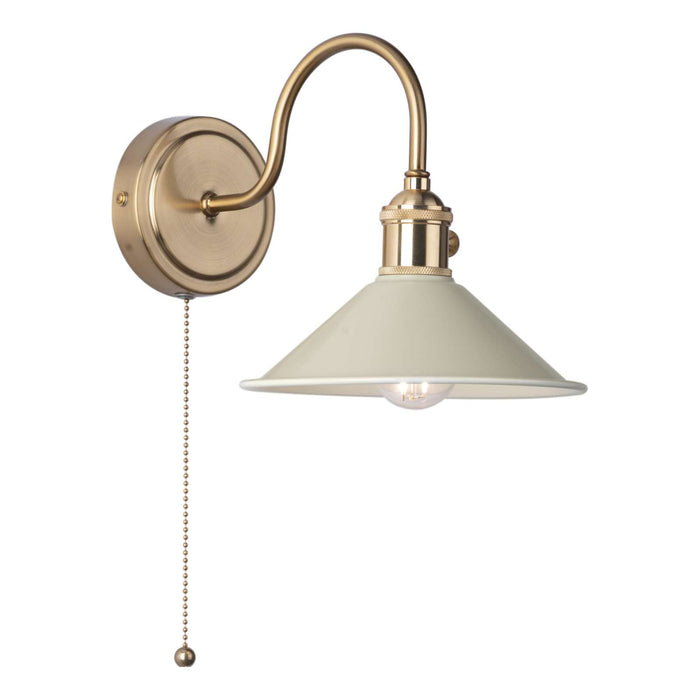 Hadano Wall Light Natural Brass With Cashmere Shade