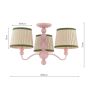 Joules Harewood 3 Light Semi Flush Pink