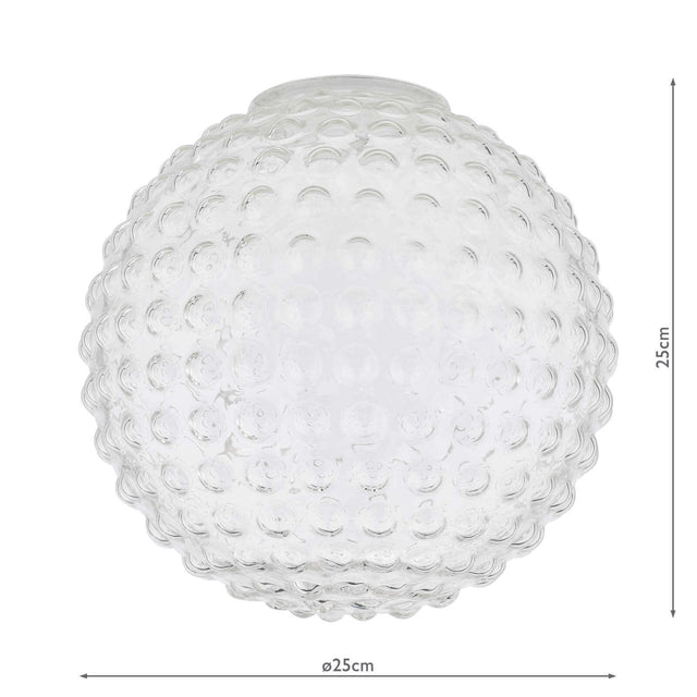 Hobnail Easy Fit Shade Clear Glass 25cm