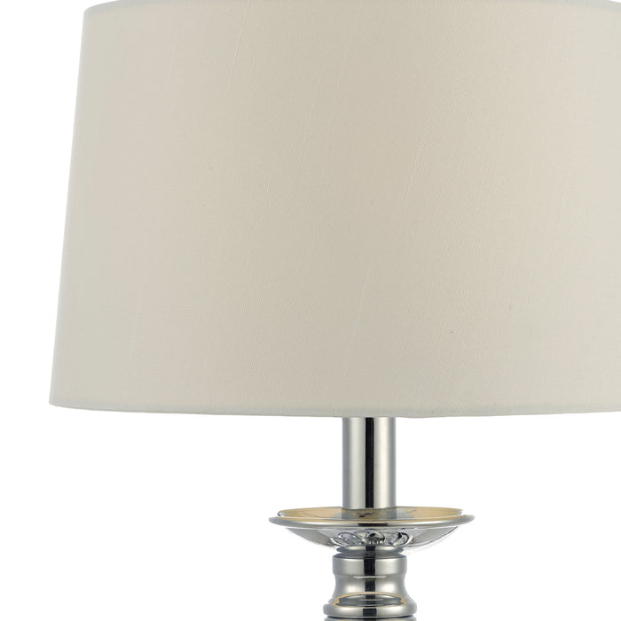 Iffley Touch Table Lamp Polished Chrome Twist Cage Base With Shade - Small