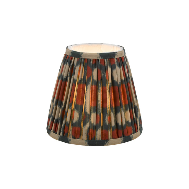 Ikat Red Cotton Tapered drum Shade 15cm and Green