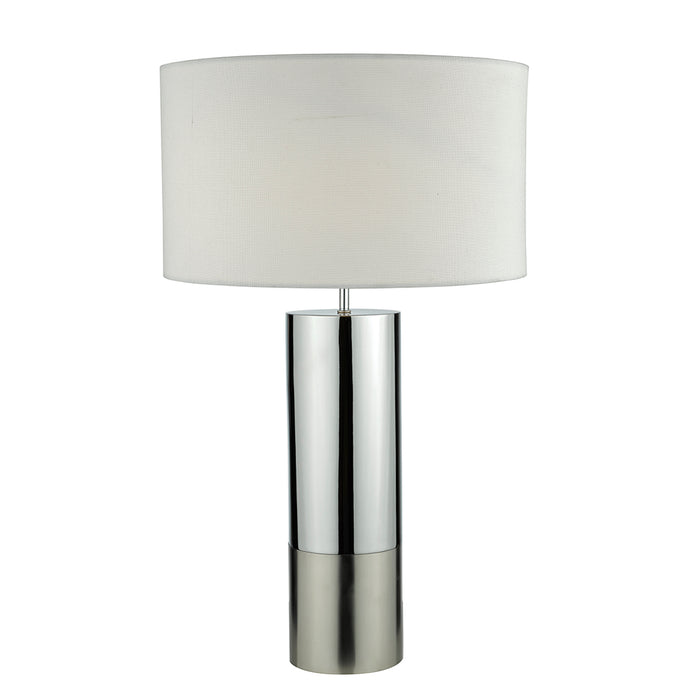 Ingleby Table Lamp Polished Chrome And Brushed Chrome With Shade