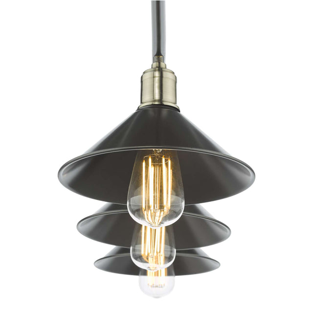 Jalen 3 Light Bar Pendant Graphite Antique Brass