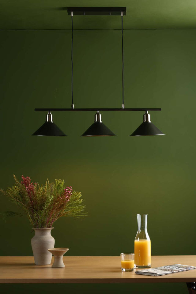 Jalen 3 Light Bar Pendant Graphite Antique Brass