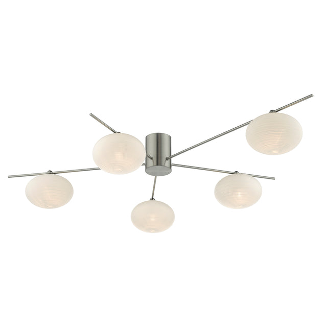 Jasper 5 Light Semi Flush Satin Nickel