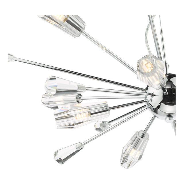 Kalyssa 10 Light Pendant Polished Chrome and Glass