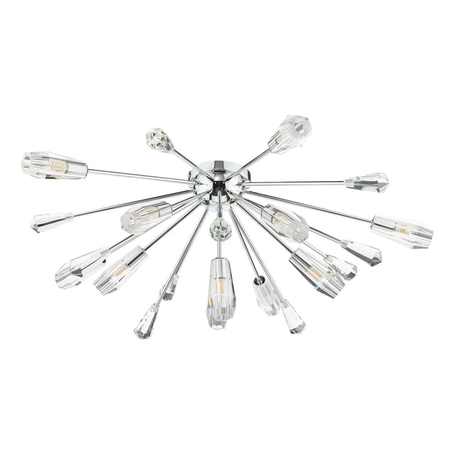 Kalyssa 11 Light Flush Polished Chrome and Glass