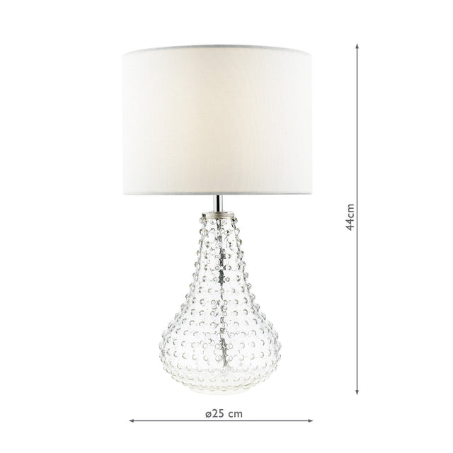 Kristina Table Lamp Textured Glass With Shade