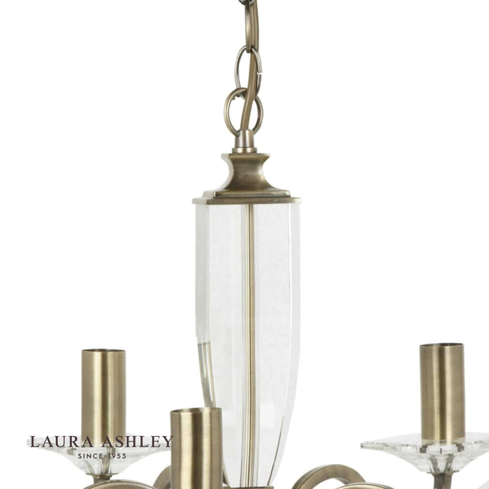 Laura Ashley Carson 5lt Chandelier Cut Glass & Antique Brass