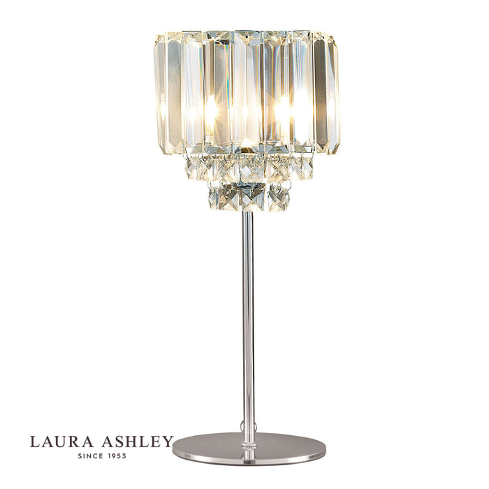 Laura Ashley Vienna Table Lamp Crystal & Polished Chrome