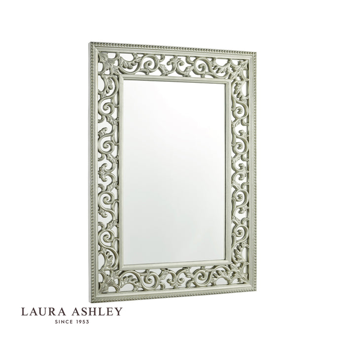 Laura Ashley Rococo Rectangle Mirror Ornate Frame Detailing In Champagne 110 x 80cm