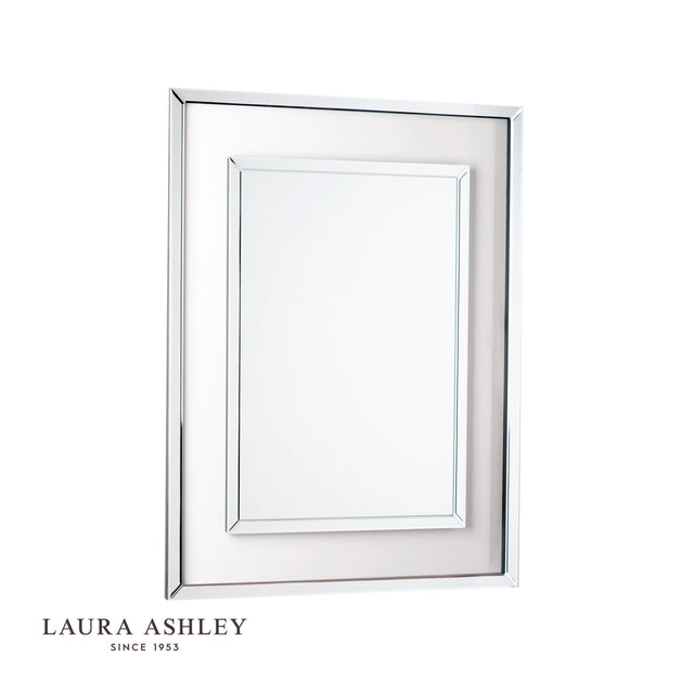 Laura Ashley Evie Small Rectangle Mirror Clear Frame 100 x 80cm