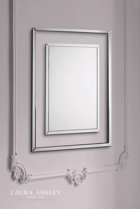 Laura Ashley Evie Small Rectangle Mirror Clear Frame 100 x 80cm
