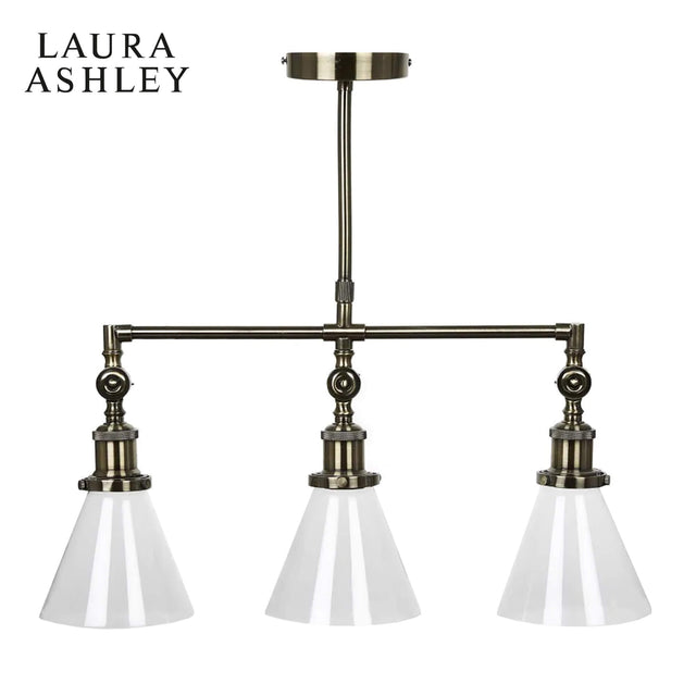 Laura Ashley Isaac 3lt Bar Pendant Antique Brass