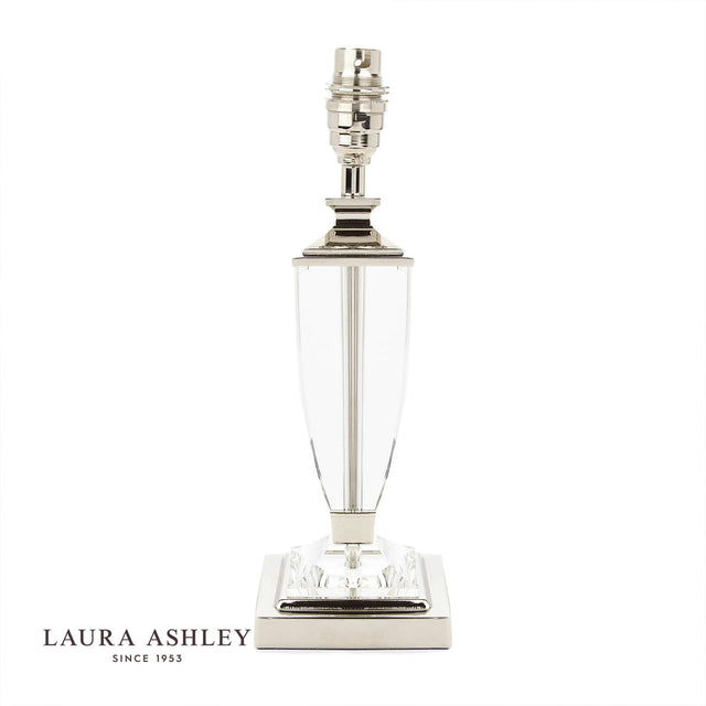 Laura Ashley Carson Small Table Lamp Polished Nickel & Crystal Base Only