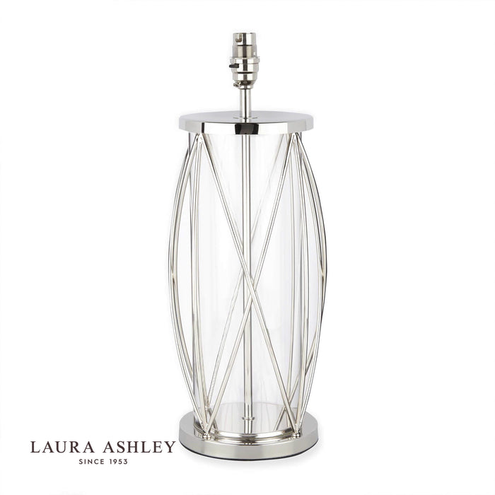 Laura Ashley Beckworth Large Table Lamp Polished Nickel Glass Base Only