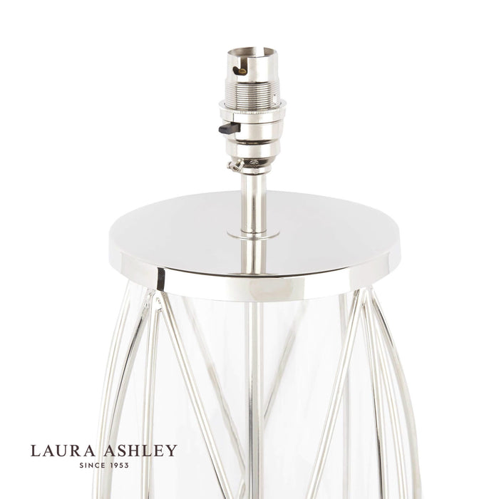 Laura Ashley Beckworth Large Table Lamp Polished Nickel Glass Base Only