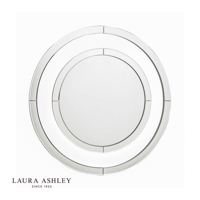 Laura Ashley Evie Small Round Mirror Clear Frame 60cm