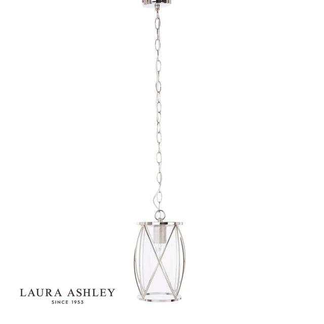 Laura Ashley Beckworth Lantern Polished Nickel Glass