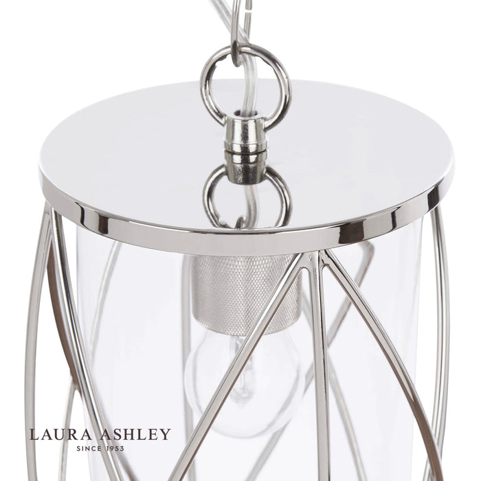 Laura Ashley Beckworth Lantern Polished Nickel Glass