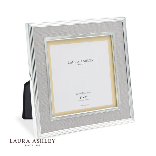 Laura Ashley Harrison Photo Frame Pale Charcoal Linen 5x5"