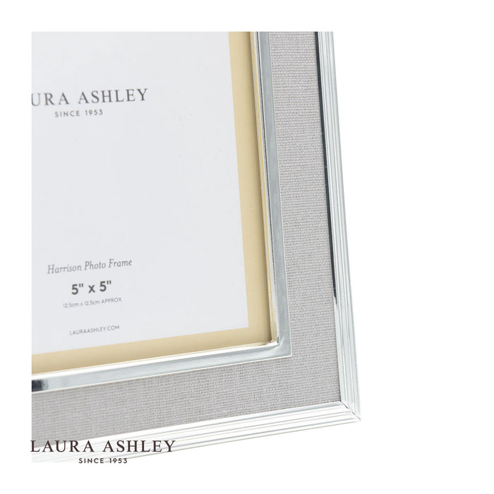 Laura Ashley Harrison Photo Frame Pale Charcoal Linen 5x5"