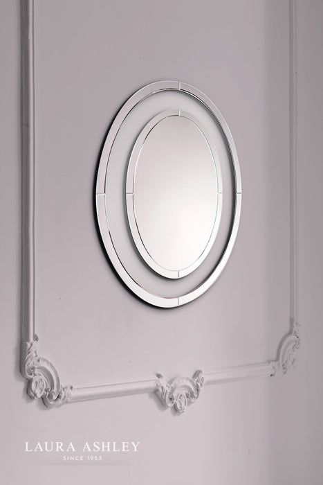Laura Ashley Evie Oval Mirror Clear Frame 80 x 60cm