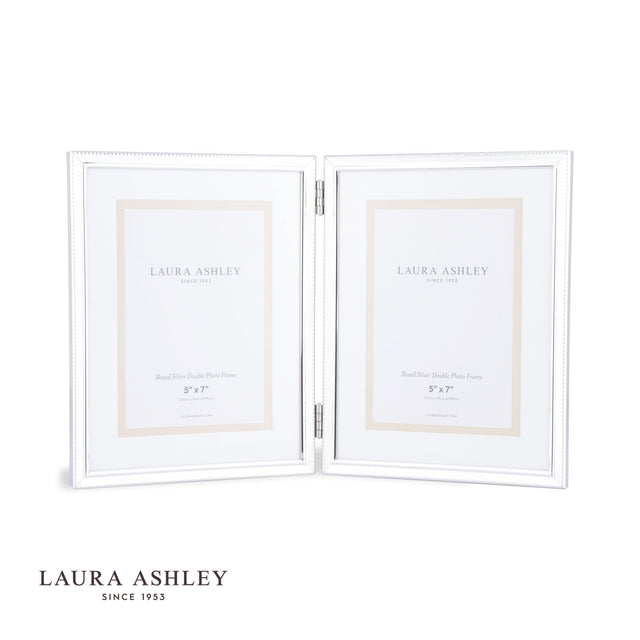Laura Ashley Boxed 2 Aperture Photo Frame Polished Silver 5x7"