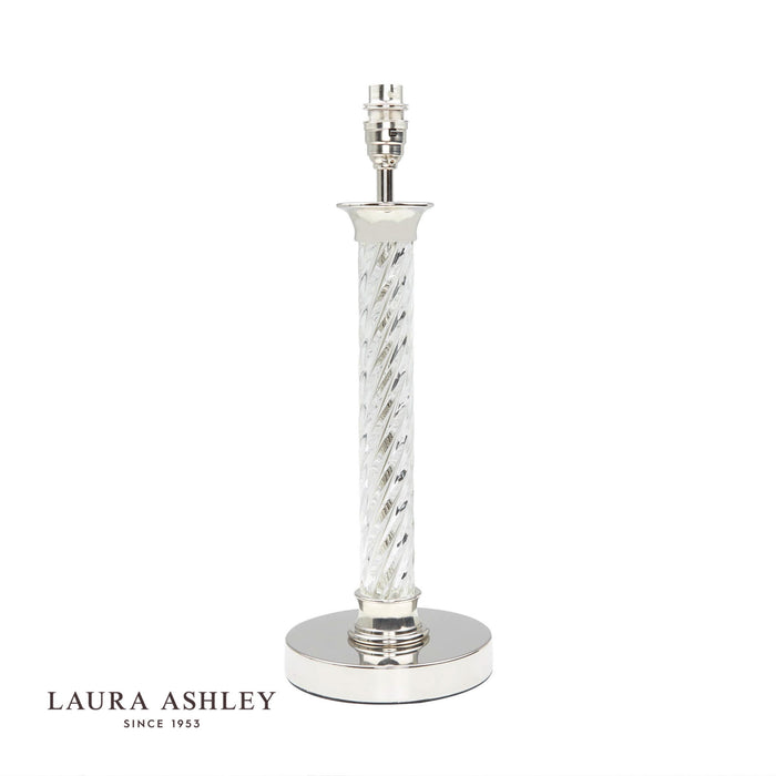 Laura Ashley Louis Table Lamp Twisted Glass Polished Nickel Base Only