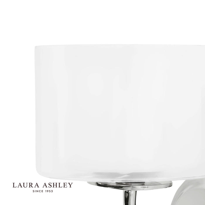 Laura Ashley Southwell Wall Light Polished Nickel & Glass Shade