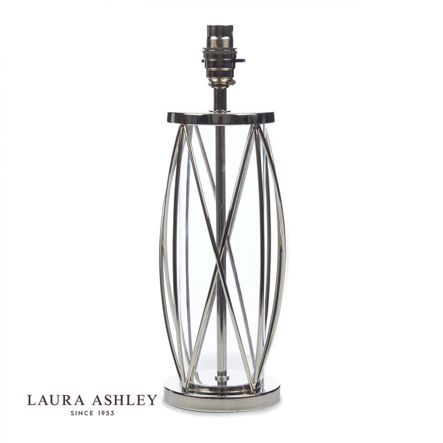 Laura Ashley Beckworth Small Table Lamp Polished Nickel Glass Base Only